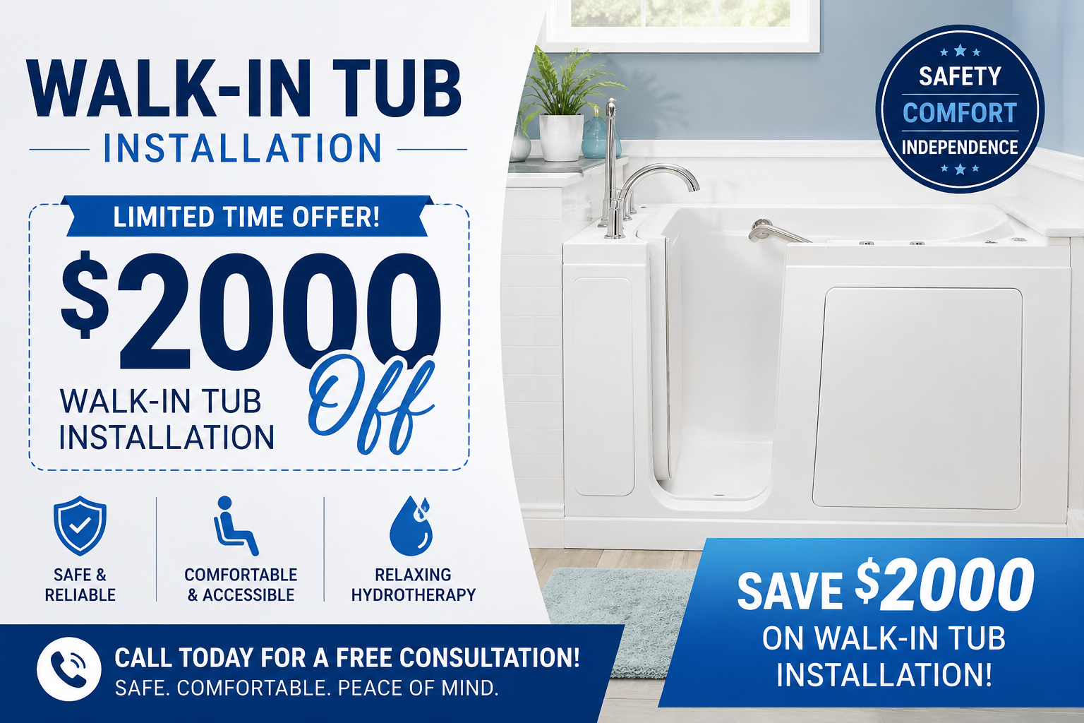 $2000 Off Walk-in Tub Installation Spring Sale in madison heights